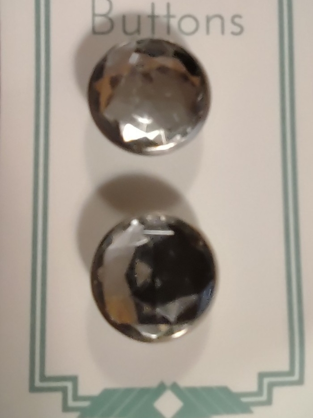 buttons Silver Faceted Decorative Buttons (2-Pack) - Picture 3 of 4